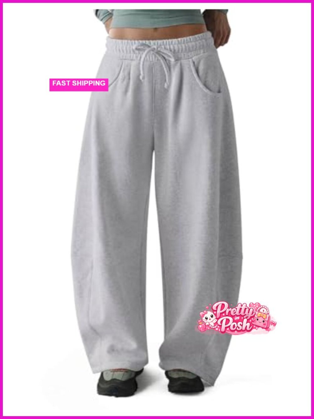 Wide Leg Fleece Lined Sweatpants with Pockets